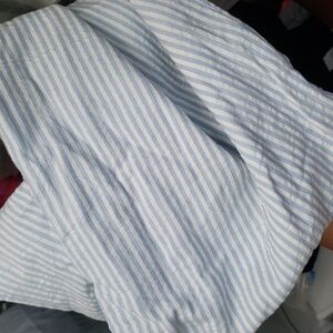 DNA blue white stripe seersucker halter summer cotton dress 7